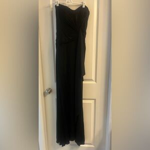 White House Black Market Strapless Black Gown